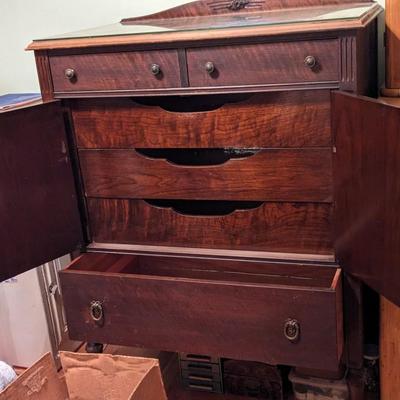 Antique Mahogany Linen Cabinet