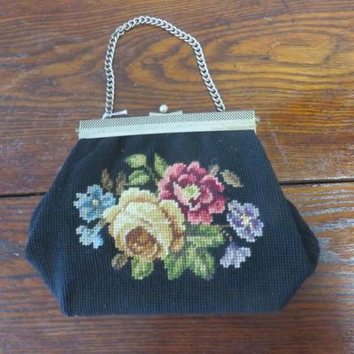 Black Needlepoint Purse