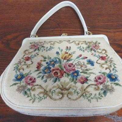 Cream Needlepoint Purse - Jordan Marsh