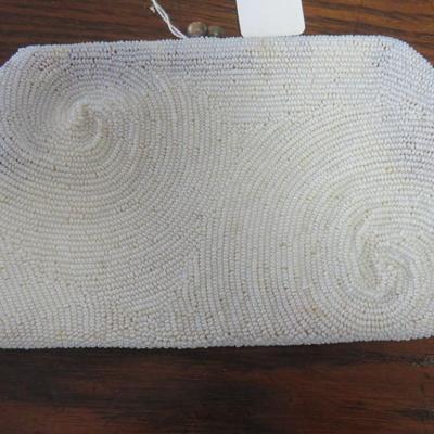 White Beaded Purse - Harzfeld's - Belgium