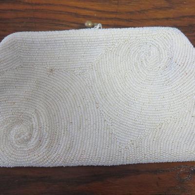 White Beaded Purse - Harzfeld's - Belgium
