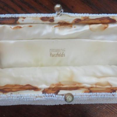 White Beaded Purse - Harzfeld's - Belgium
