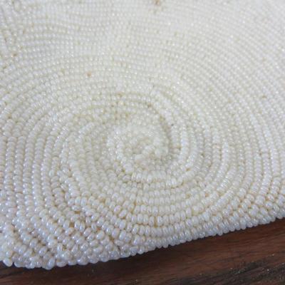 White Beaded Purse - Harzfeld's - Belgium