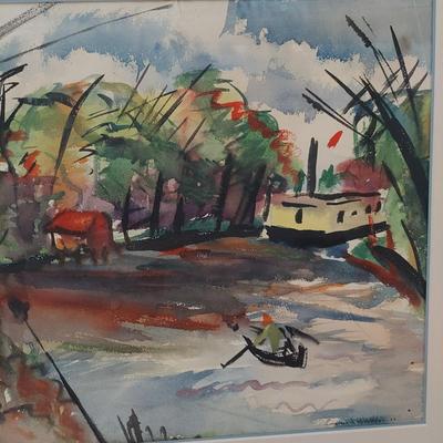 Signed Original Watercolor by Emerson Seville Woelffer (O-BBL)