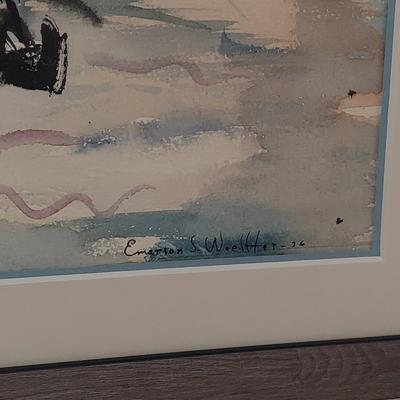 Signed Original Watercolor by Emerson Seville Woelffer (O-BBL)