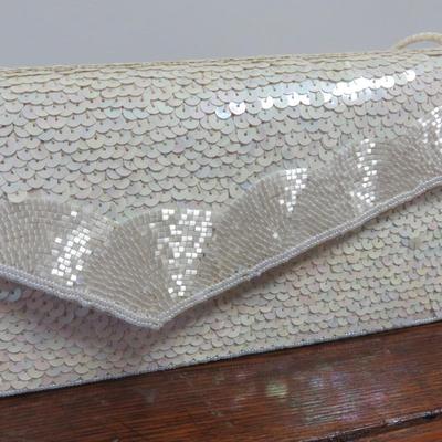White Sequined Purse - Very nice looking