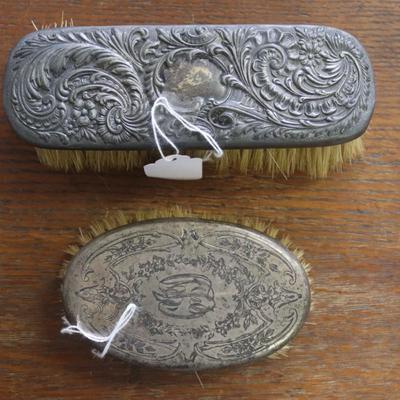 2 Vintage Silver Brushes - Very Ornate