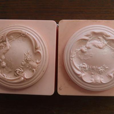 2 Pink Square Powder Boxes