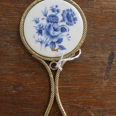 Signed Limoges Hand Mirror