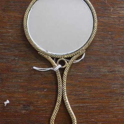 Signed Limoges Hand Mirror