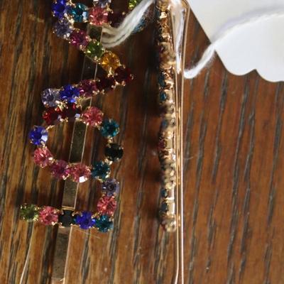 "Happy" and "Love" Hair Clips