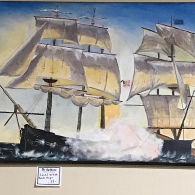 large original ship painting