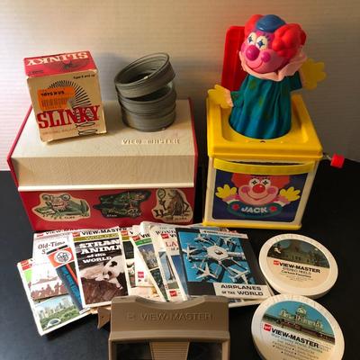 Vintage Toy Lot -Original Slinky, View Master & Jack in the Box -Lot 154