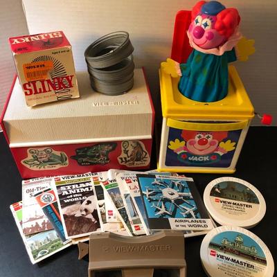 Vintage Toy Lot -Original Slinky, View Master & Jack in the Box -Lot 154