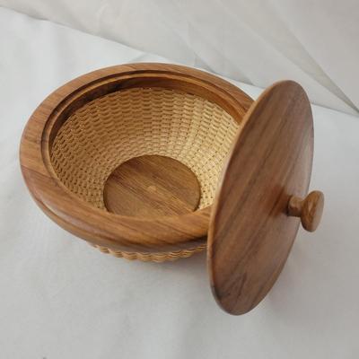 Ken Sipes Woven Basket with Canarywood Lid and Base (K-DW)
