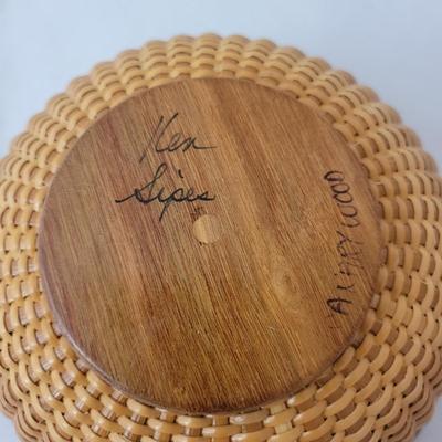 Ken Sipes Woven Basket with Canarywood Lid and Base (K-DW)