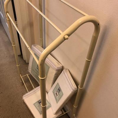 Metal Towel Rack & New Kohl Twin Sheets w/ Pillow Cases -Lot 157