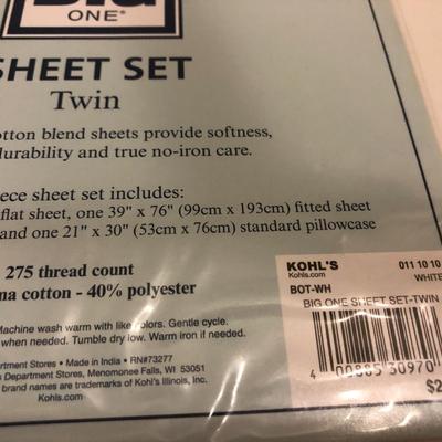 Metal Towel Rack & New Kohl Twin Sheets w/ Pillow Cases -Lot 157