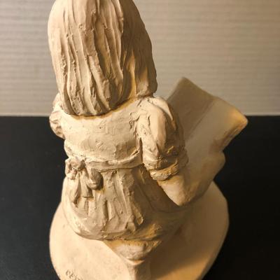 Austin Prod. Inc. Girl Statue & Edgar Noel Hand Carved Sea Turtle Vase -Lot 158