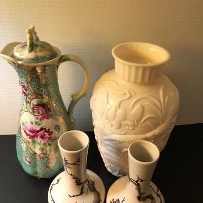 Three Vases & Tall Pitcher -Lot 158