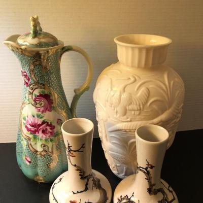 Three Vases & Tall Pitcher -Lot 158