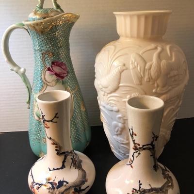 Three Vases & Tall Pitcher -Lot 158