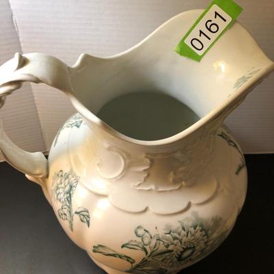Antique Alba China Bona Fama Melior Zona Aurea Teal Large Pitcher -Lot 161