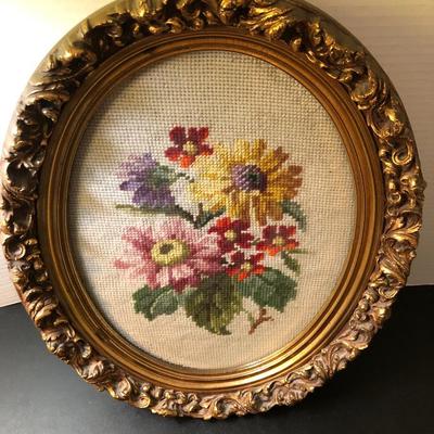 Vintage Cross Stitch/Needle Point Wall Decor -Lot 162