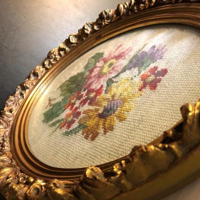 Vintage Cross Stitch/Needle Point Wall Decor -Lot 162