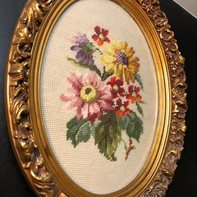 Vintage Cross Stitch/Needle Point Wall Decor -Lot 162