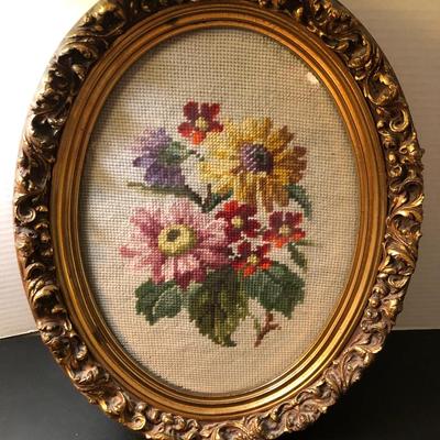 Vintage Cross Stitch/Needle Point Wall Decor -Lot 162