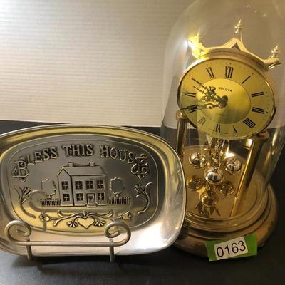 Wilton Plate & Stand and Bulova Clock (untested) -Lot 163