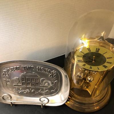 Wilton Plate & Stand and Bulova Clock (untested) -Lot 163
