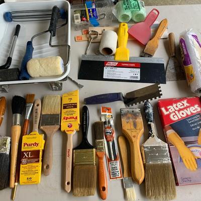 Huge Painting Supplies Lot Rollers Brushes More
