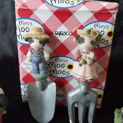 "I PICK MOO"-"FALLING FOR MOO" AND GARDEN PAIR OF MOO MOOS
