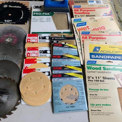 Large Sanding Supplies / Saw Blades Lot
