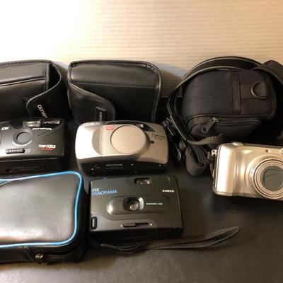 Four Cameras & Cases (Olympus, Ansco, Minolta, Nikon) -Lot 168