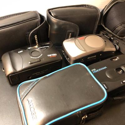 Four Cameras & Cases (Olympus, Ansco, Minolta, Nikon) -Lot 168