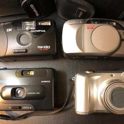 Four Cameras & Cases (Olympus, Ansco, Minolta, Nikon) -Lot 168