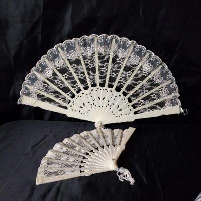 ASIAN TEAPOT-VASE AND HAND FANS