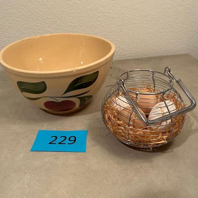 Watt Pottery Bowl & Egg Decoration
