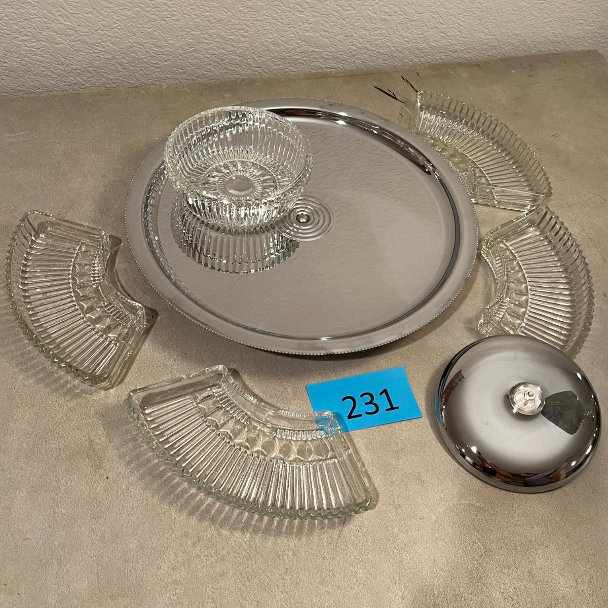 Chrome & Crystal Lazy Susan