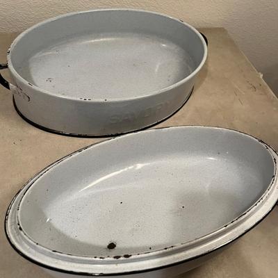 Antique Graniteware Roasting pan
