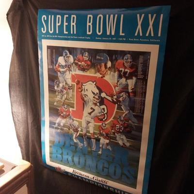 SUPER BOWL XX1 DENVER BRONCOS POSTER