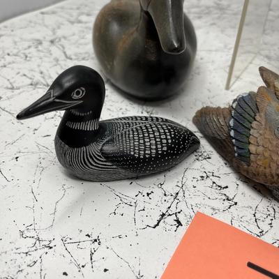 Assorted Ducklery - Small Duck carvings of various material wood & rock
