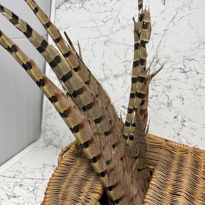 Vintage Fish Basket with feathers