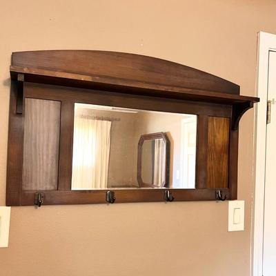 Entry Mirror With Hat/Coat Rack