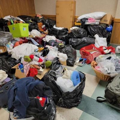 Bags of clothing, decorations, maybe interesting, never went through bags
