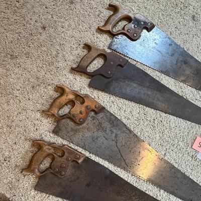 4 Antique wood saws