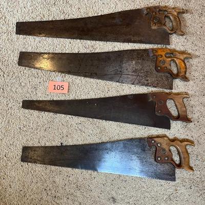 4 Antique wood saws